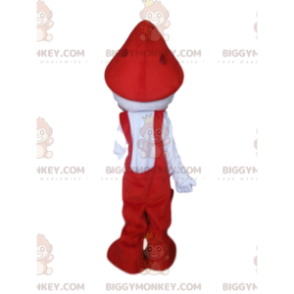 BIGGYMONKEY™ Mascot Costume White Character With Red Overalls –