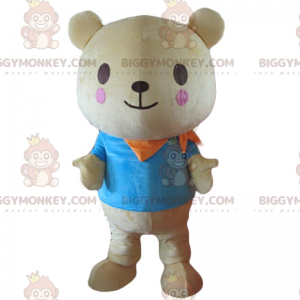 BIGGYMONKEY™ Costume da mascotte Orsacchiotto beige con guance