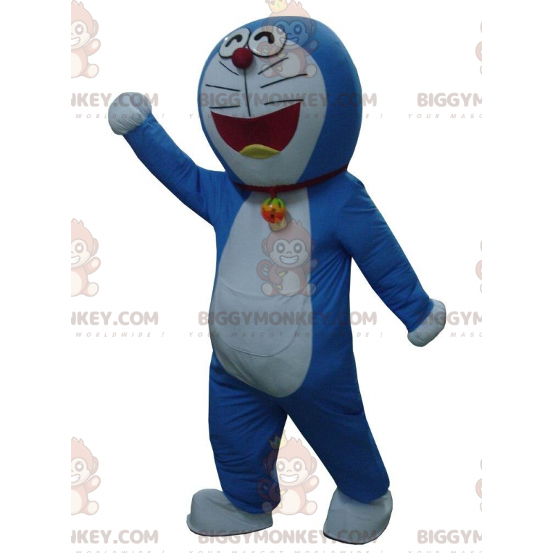 Traje de mascote BIGGYMONKEY™ de Doraemon, famoso gato azul e