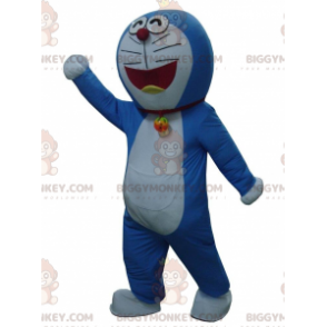 Στολή μασκότ BIGGYMONKEY™ Doraemon, διάσημη μπλε και λευκή γάτα