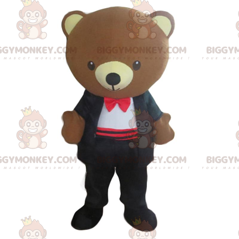 Stijlvol teddybeer BIGGYMONKEY™ mascottekostuum, stijlvol