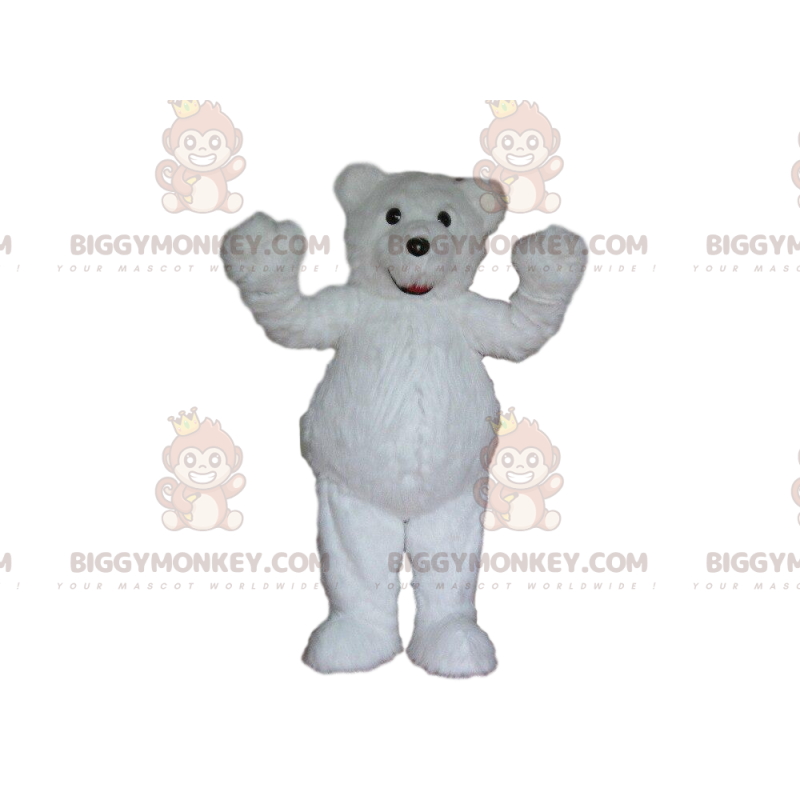 Costume de mascotte BIGGYMONKEY™ d'ours blanc en peluche