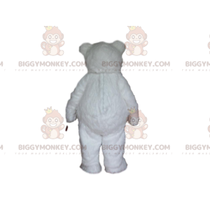 Plüsch Weißer Bär BIGGYMONKEY™ Maskottchen Kostüm, Weißer