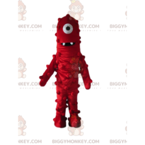 Rødt monster BIGGYMONKEY™ maskotkostume, rødt alien-kostume -