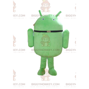 BIGGYMONKEY™ Android-maskotdräkt, grön robotdräkt, GSM-dräkt -