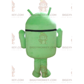 BIGGYMONKEY™ Android-maskotdräkt, grön robotdräkt, GSM-dräkt -