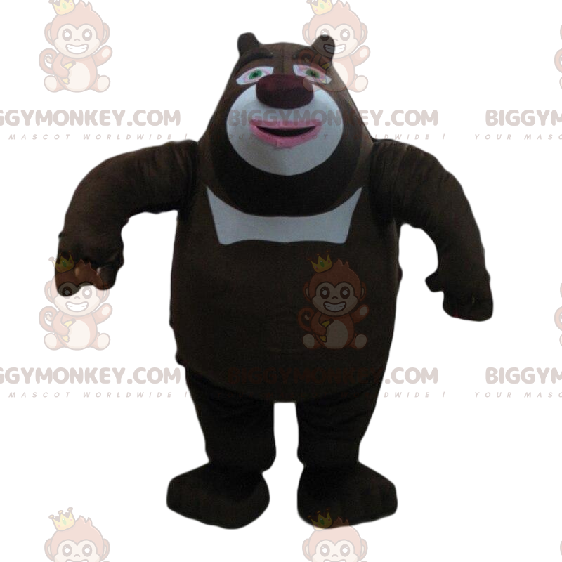 Black and white bear BIGGYMONKEY™ mascot costume, big bear