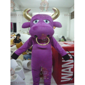 BIGGYMONKEY™ Bull Purple and Gold Cow-maskotkostume -