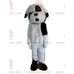 Costume da mascotte BIGGYMONKEY™ cane bianco e nero, costume da