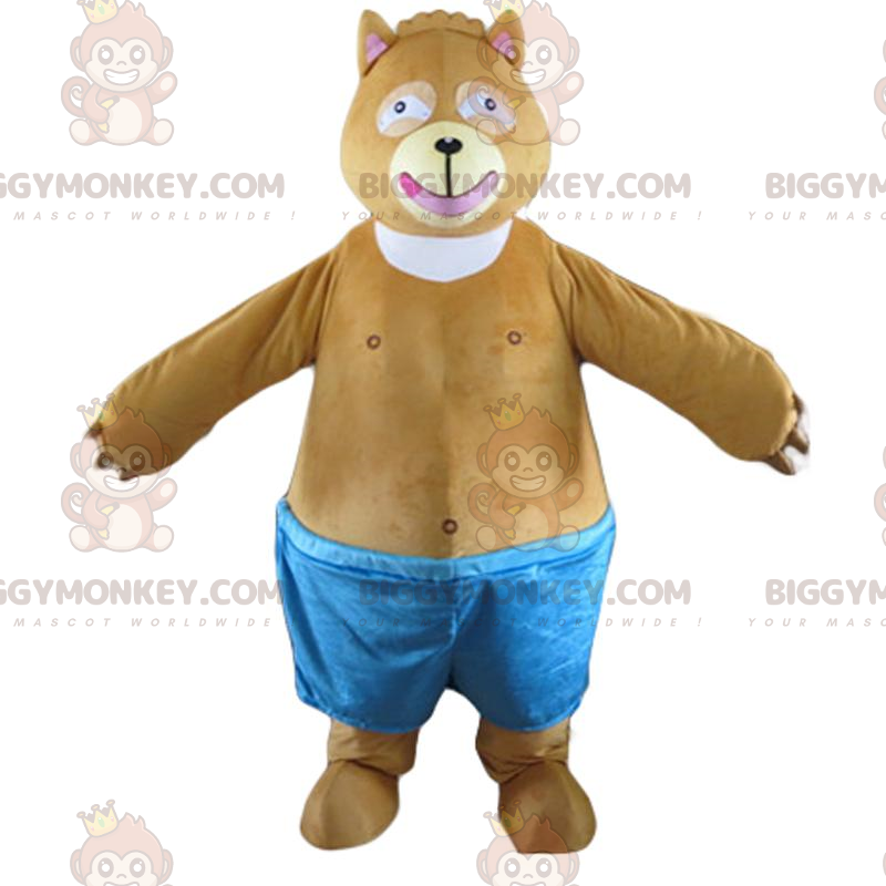 BIGGYMONKEY™ maskotdräkt fyllig och söt brunbjörn, sumodräkt -