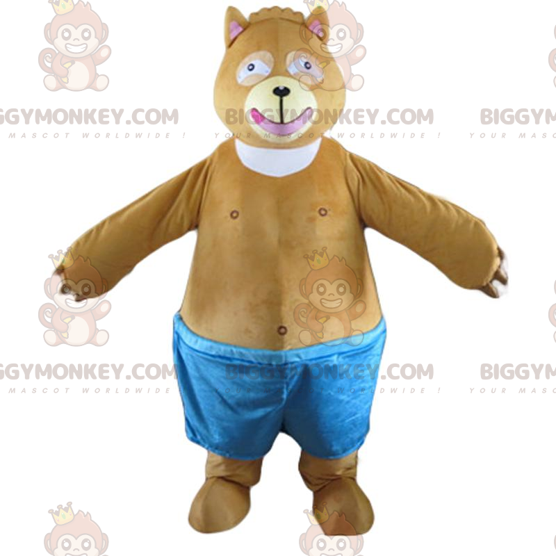 BIGGYMONKEY™ Maskottchenkostüm Pummeliger und süßer Braunbär