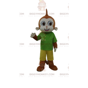 Traje de mascote de macaco marrom BIGGYMONKEY™ vestido com