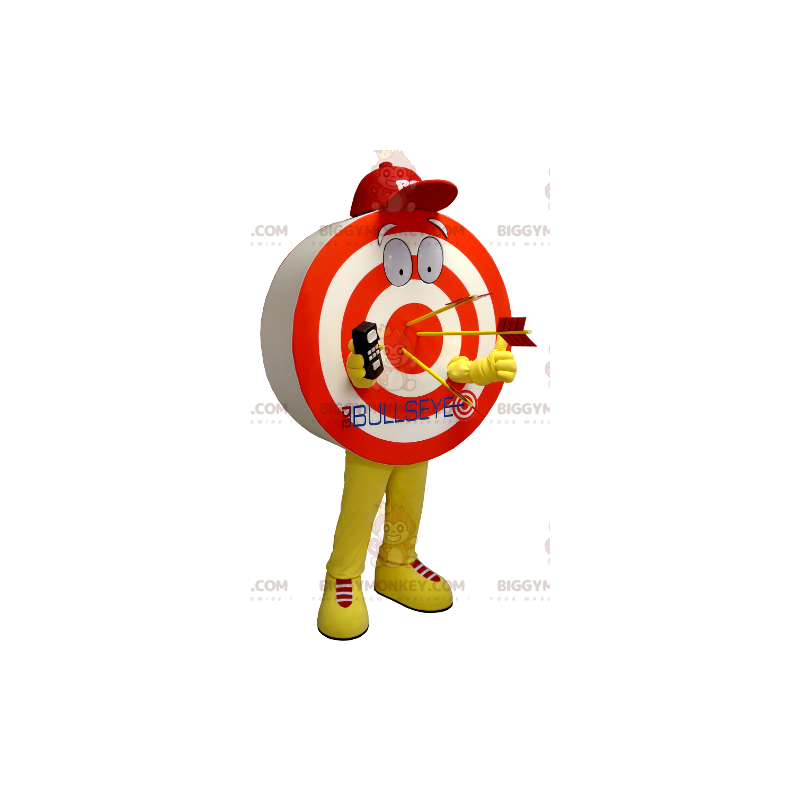 BIGGYMONKEY™ Giant Red Keltainen Valkoinen Target Mascot -asu -