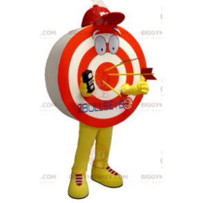 BIGGYMONKEY™ Giant Red Keltainen Valkoinen Target Mascot -asu -