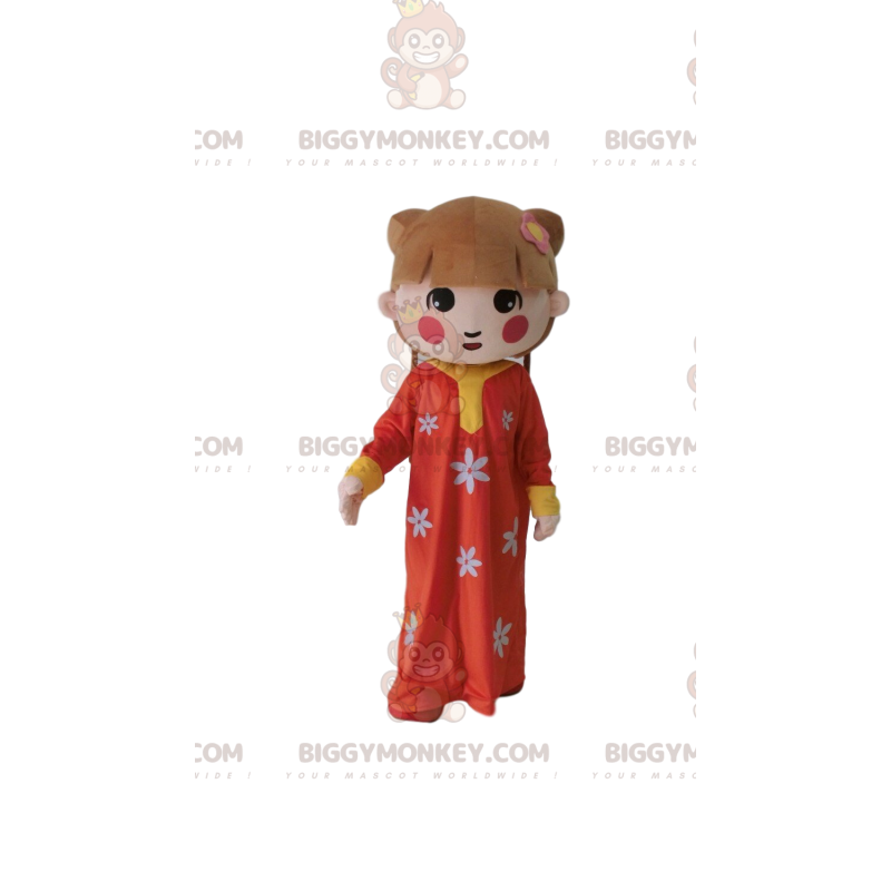 Aziatisch meisje BIGGYMONKEY™ mascottekostuum, traditioneel