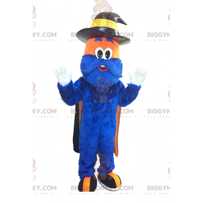 Blue and Orange Hairy Man BIGGYMONKEY™ Mascot Costume –