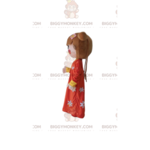 Asian girl BIGGYMONKEY™ mascot costume, traditional girl