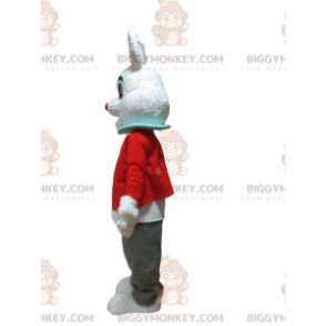 Fantasia de mascote de coelho branco BIGGYMONKEY™ com coração