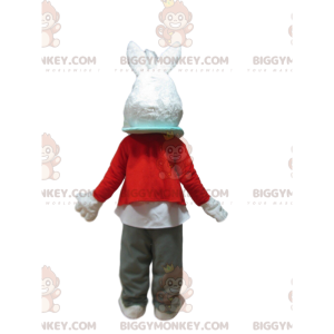 Fantasia de mascote de coelho branco BIGGYMONKEY™ com coração