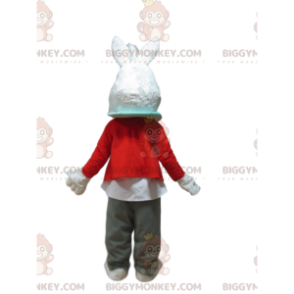 Costume da mascotte BIGGYMONKEY™ da coniglio bianco con cuore