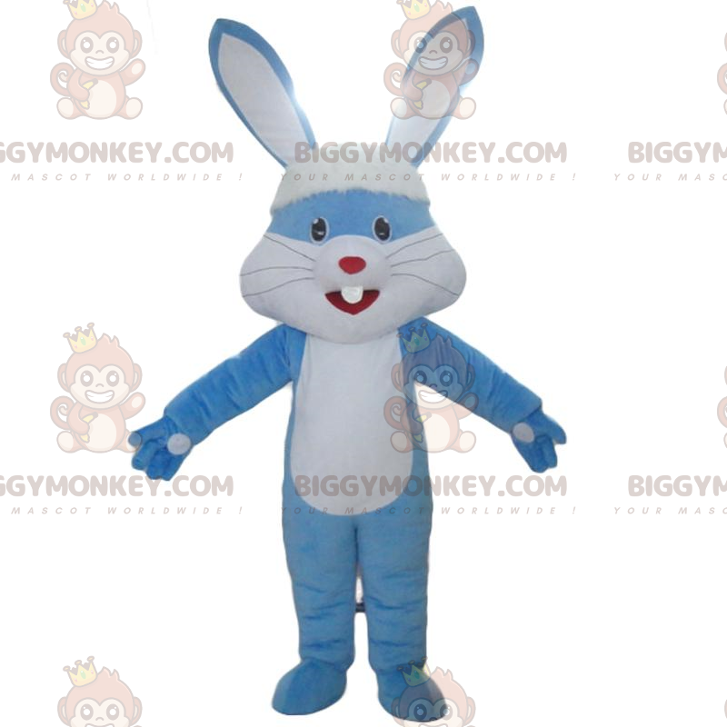 Fantasia de mascote de coelho azul e branco BIGGYMONKEY™