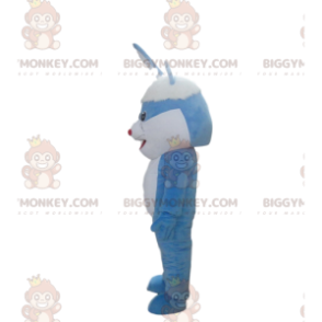 Costume da mascotte BIGGYMONKEY™ coniglio blu e bianco, costume