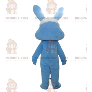 Blauw en wit konijn BIGGYMONKEY™ mascottekostuum