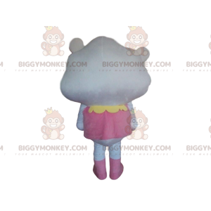 Costume da mascotte BIGGYMONKEY™ nuvola bianca vestito di rosa