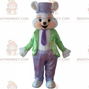 Costume da mascotte BIGGYMONKEY™ da coniglio bianco, vestito