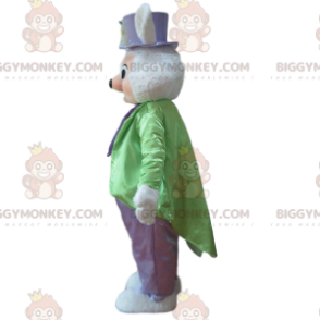 Wit konijn BIGGYMONKEY™ mascottekostuum aankleden Stijlvol pak