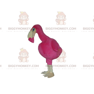 Giant Flamingo BIGGYMONKEY™ maskottiasu, iso vaaleanpunainen