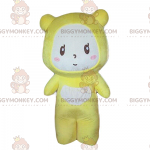 BIGGYMONKEY™ Costume da mascotte orsetto giallo con pigiama