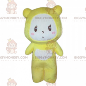 BIGGYMONKEY™ mascottekostuum voor baby gele beer met panda