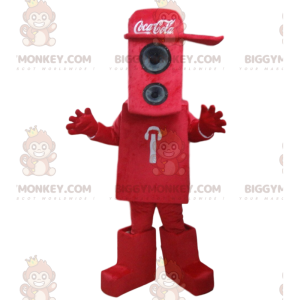 Röd gravid BIGGYMONKEY™ maskotdräkt med Coca-Cola-keps -