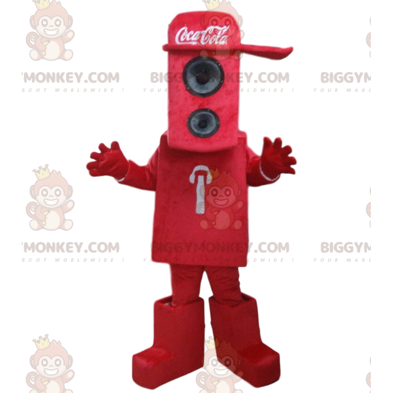 Costume de mascotte BIGGYMONKEY™ d'enceinte rouge avec une