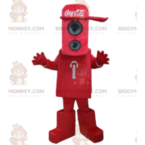 Red Pregnant BIGGYMONKEY™ Mascot Costume with Coca-Cola Cap –