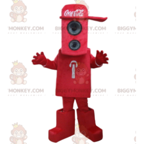 Traje de mascote BIGGYMONKEY™ para grávida vermelha com boné de