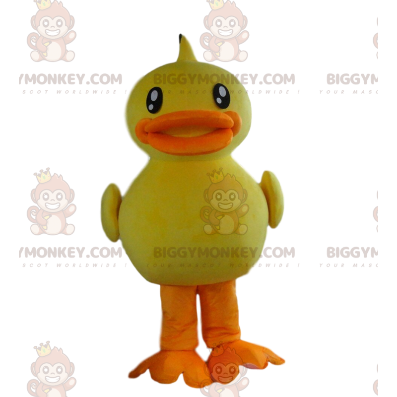 Traje de mascote BIGGYMONKEY™ grande pato amarelo e laranja