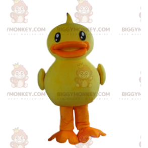 Traje de mascote BIGGYMONKEY™ grande pato amarelo e laranja