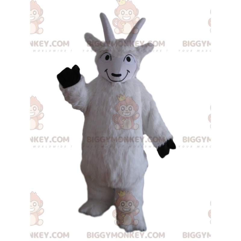 BIGGYMONKEY™ witte geit mascottekostuum, geitkostuum, Ram -