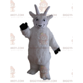 BIGGYMONKEY™ Disfraz de mascota de cabra blanca, disfraz de