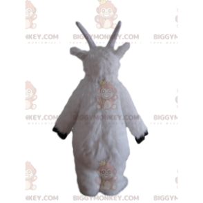 BIGGYMONKEY™ weißes Ziegen-Maskottchen-Kostüm, Ziegen-Kostüm