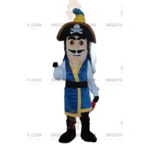 Pirat BIGGYMONKEY™ maskot kostume, pirat kaptajn kostume -