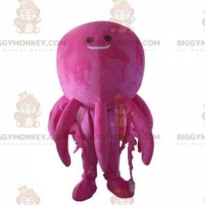 BIGGYMONKEY™ Costume mascotte polpo rosa sorridente gigante