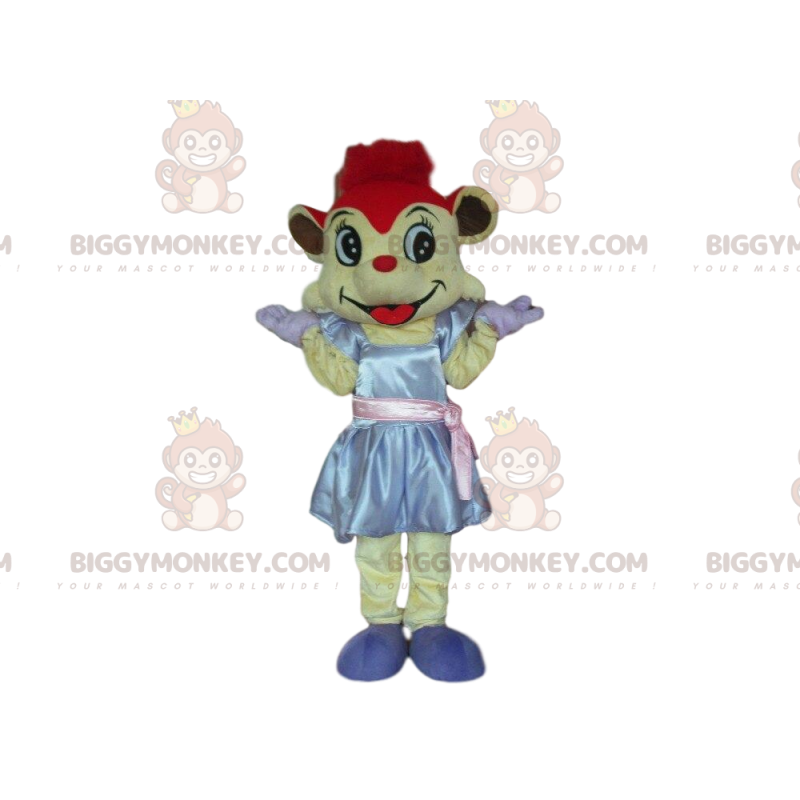 Costume da topo BIGGYMONKEY™ mascotte con vestito e capelli
