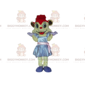 Mouse BIGGYMONKEY™ Mascot Costume with Dress and Red Hair -