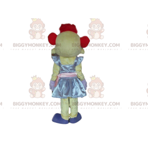 Traje de mascote Mouse BIGGYMONKEY™ com vestido e cabelo ruivo