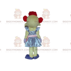 Kostium maskotki myszy BIGGYMONKEY™ z sukienką i rudymi włosami