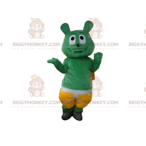 Grönt monster BIGGYMONKEY™ maskotdräkt med shorts, grön