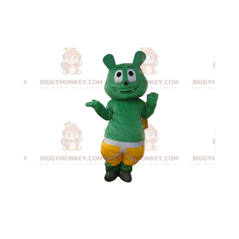 Disfraz de mascota monstruo verde BIGGYMONKEY™ con pantalones